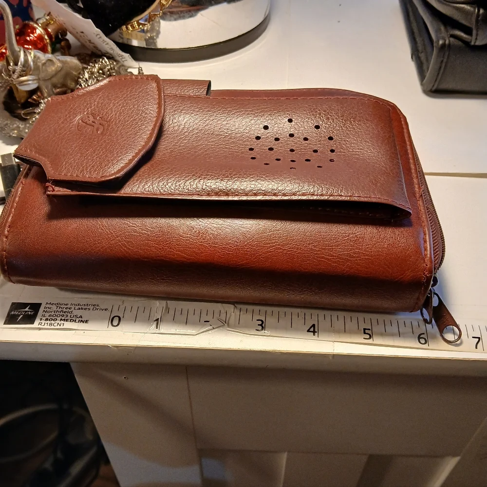 Vintage Phillippe Amiel Dark Red Double Zip Calender Address Organizer Planner